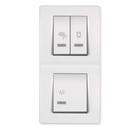 ALING-SKLOPKA  ZA KUPATILO SA INDIKACIJOM ZA TRI KRUGA  1/2X16A 250V -VERTIKALNA BELA 66912.00
