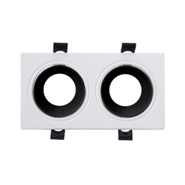 015-048-0003 WH-BL DOWNLIGHT  KRUG 2XMR16 80X160MM MX 10W-AZELYA-3