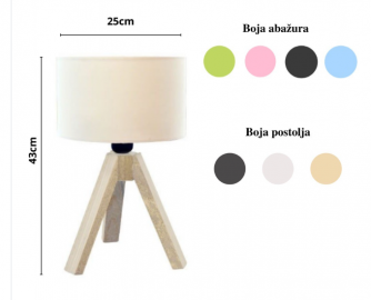 1373 STONA LAMPA 100 BELO POSTOLJE LJUBICASTA