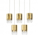 24005 ELEGANT VISECI LUSTER 5 X E14 GOLD OKTAY